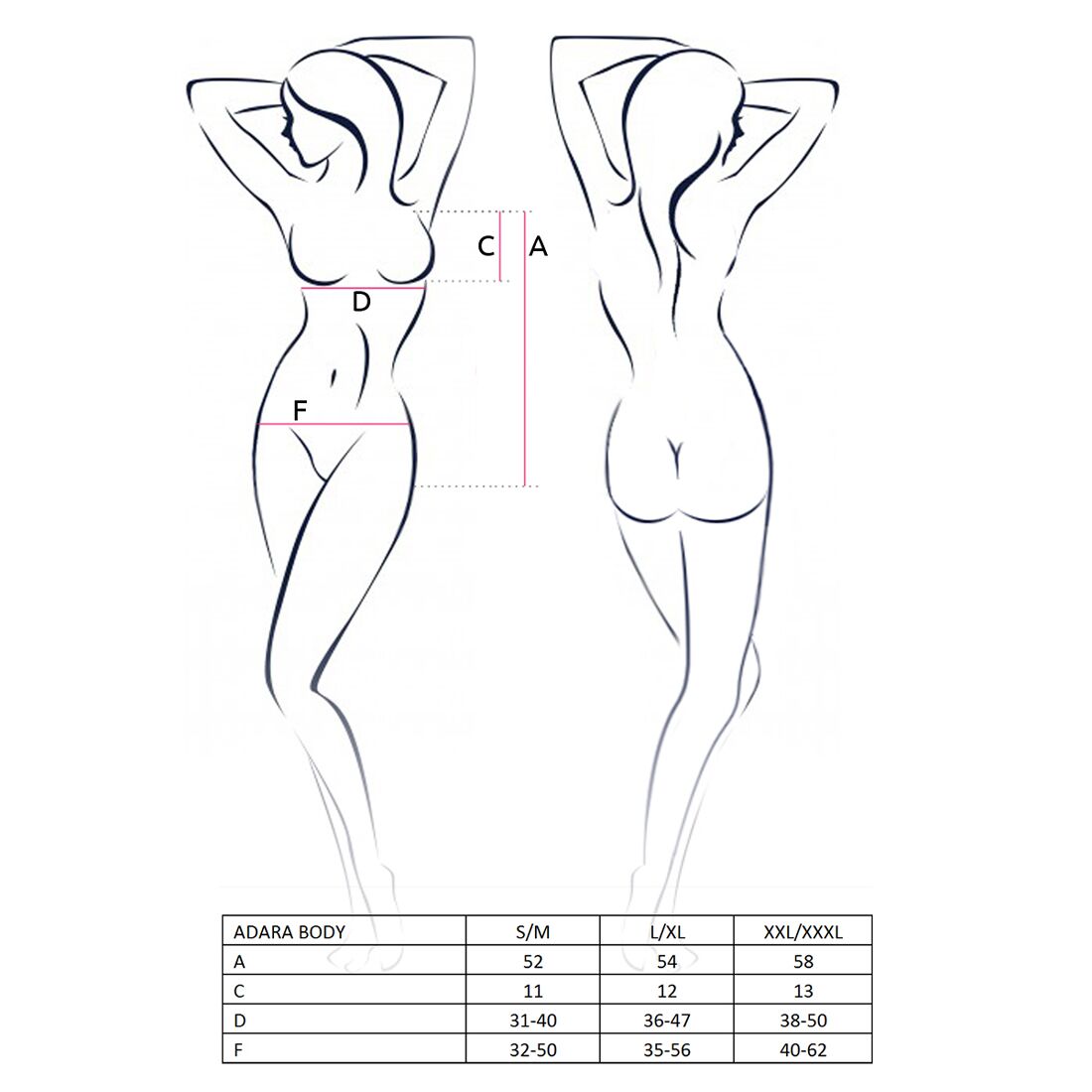 Боді монокіні passion adara body l/xl, red Боді монокіні passion adara body l/xl, red