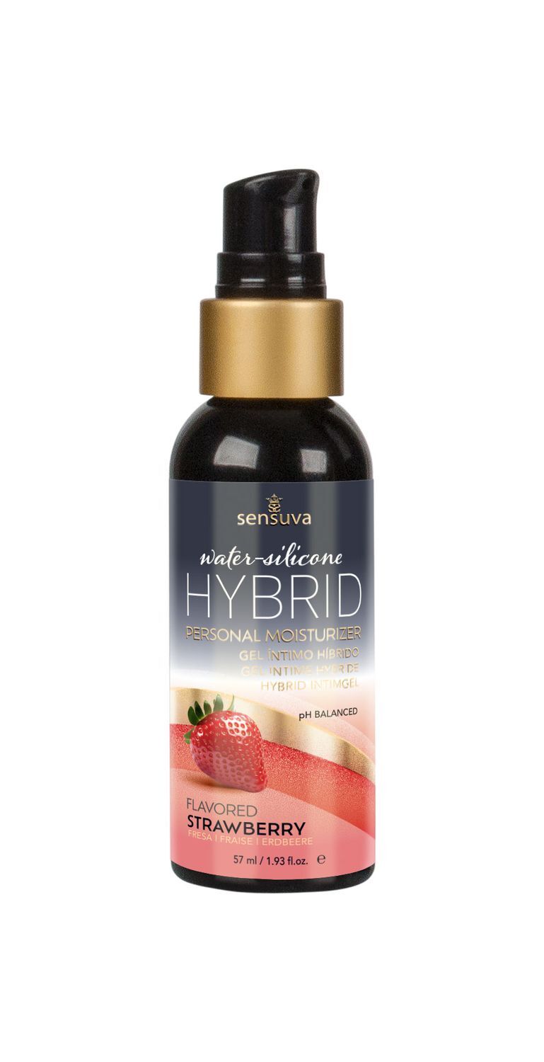 Змазка водно силіконова sensuva hybrid strawberry (57 мл) без цукру, можна для оральних пестощів Змазка водно силіконова sensuva hybrid strawberry (57 мл) без цукру, можна для оральних пестощів
