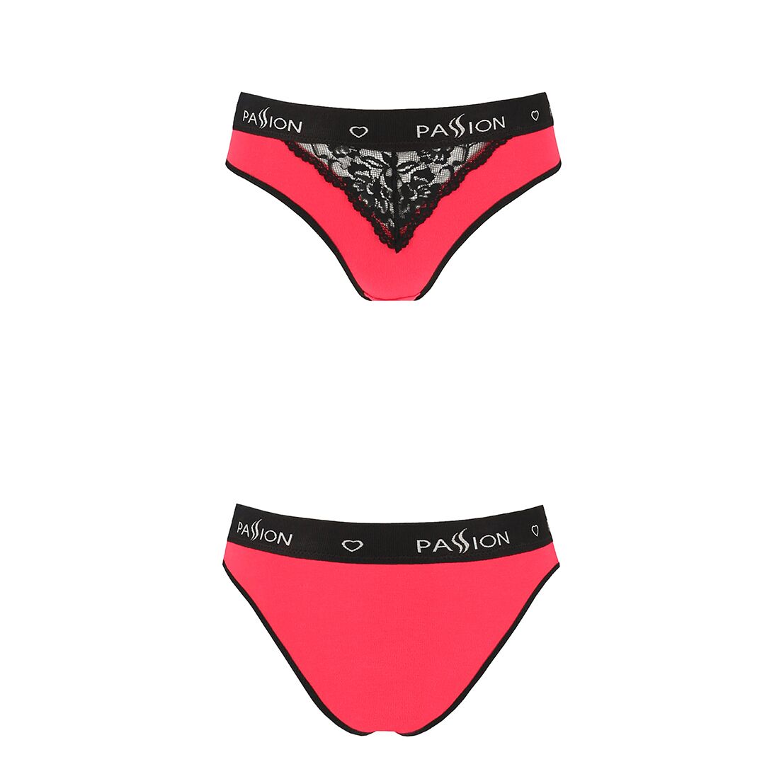 Трусики з широкою гумкою і мереживом passion ps001 panties l, red black Трусики з широкою гумкою і мереживом passion ps001 panties l, red black