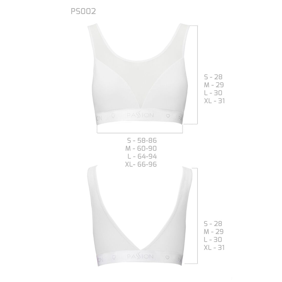 Топ з прозорою вставкою passion ps002 top l, white Топ з прозорою вставкою passion ps002 top l, white