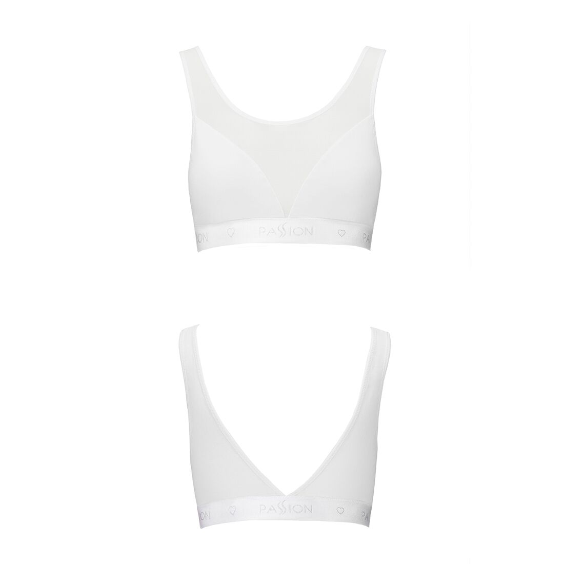 Топ з прозорою вставкою passion ps002 top l, white Топ з прозорою вставкою passion ps002 top l, white