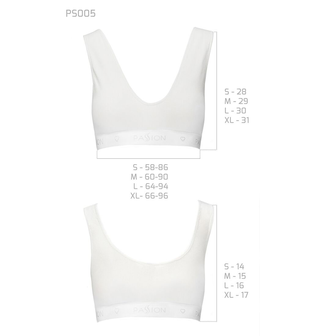 Спортивний топ з еластичної бавовни passion ps005 top l, white Спортивний топ з еластичної бавовни passion ps005 top l, white