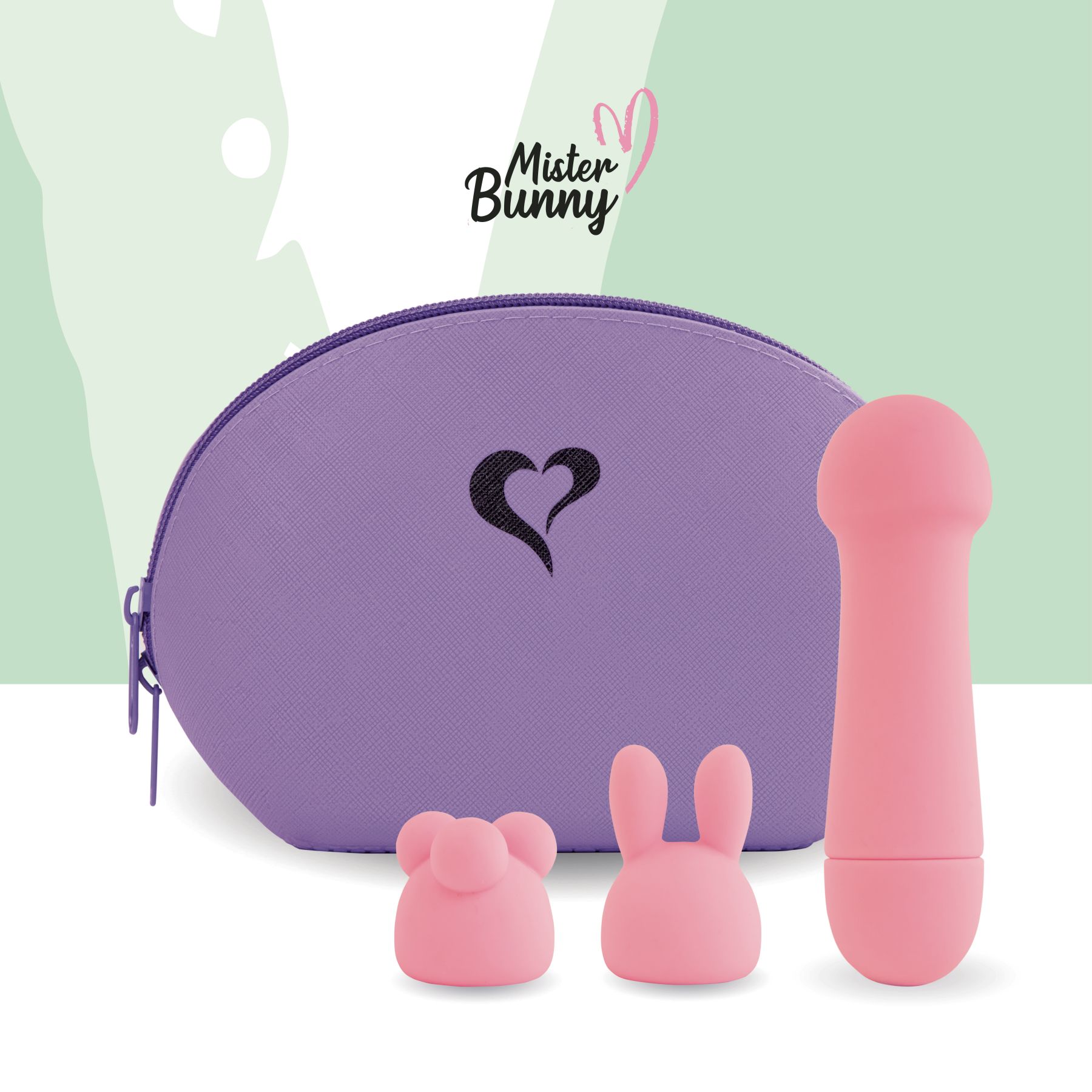 Мінівібратор feelztoys mister bunny pink з двома насадками Мінівібратор feelztoys mister bunny pink з двома насадками